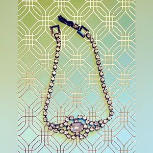 Vintage rhinestone art nouveau inspired costume jewelry bracelet